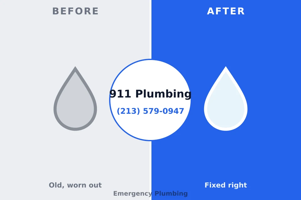 Before and after: plumbing repair Myers Corner, NY